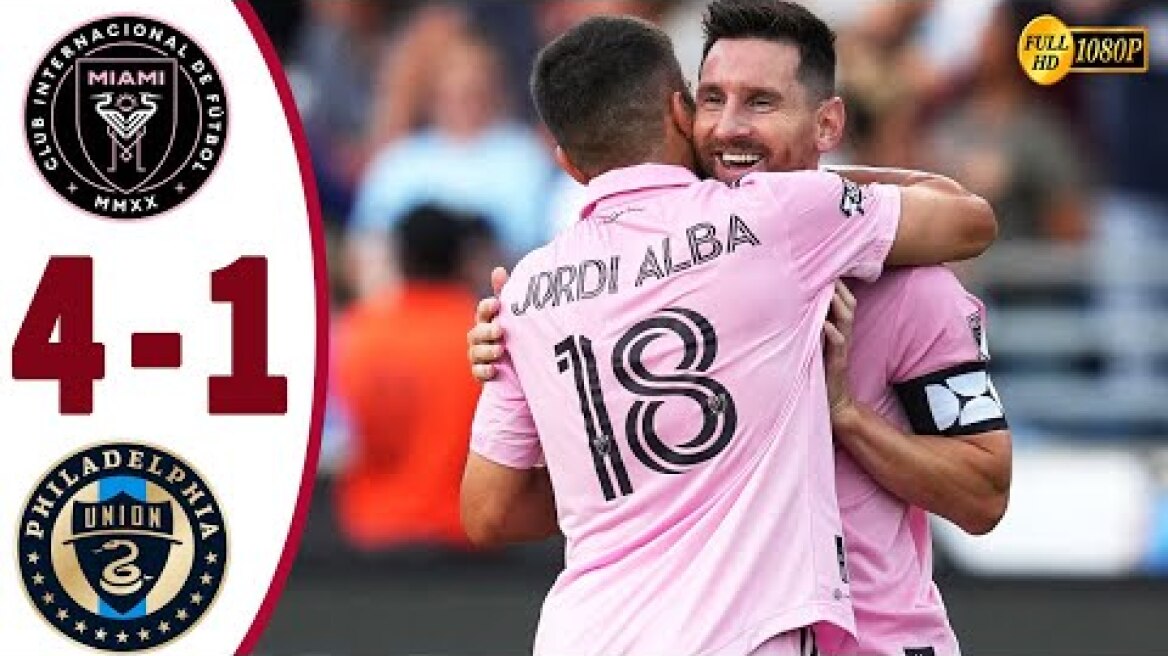 Inter Miami vs Philadelphia 4-1 - Highlights & All Goals | Leagues Cup 2023 ( Messi Goals )