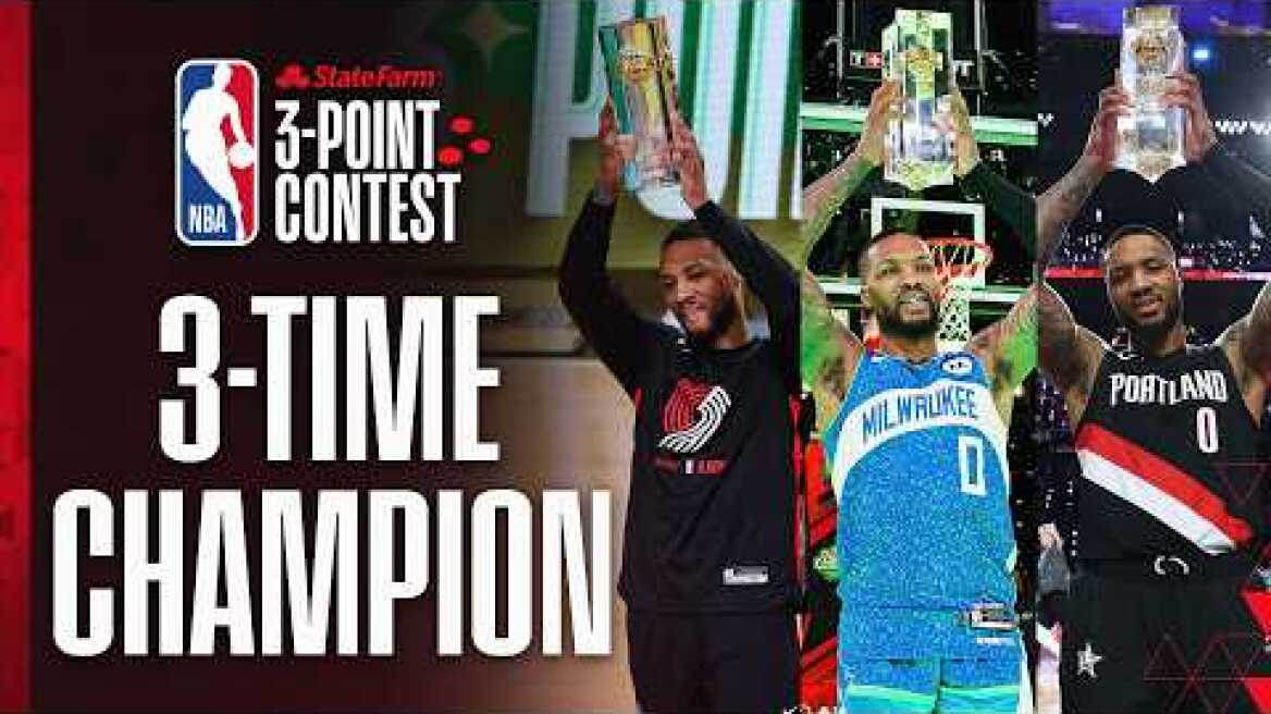 Damian Lillard Makes HISTORY With THREE 3-Point Contest Wins 🔥