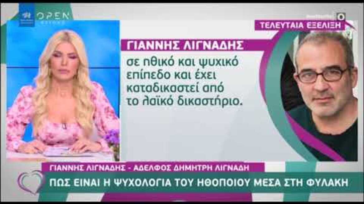 Λιγνάδης: Ο αδερφός μιλά για την ψυχολογική κατάστασηή του  και κάνει λόγο για λαϊκό δικαστήριο