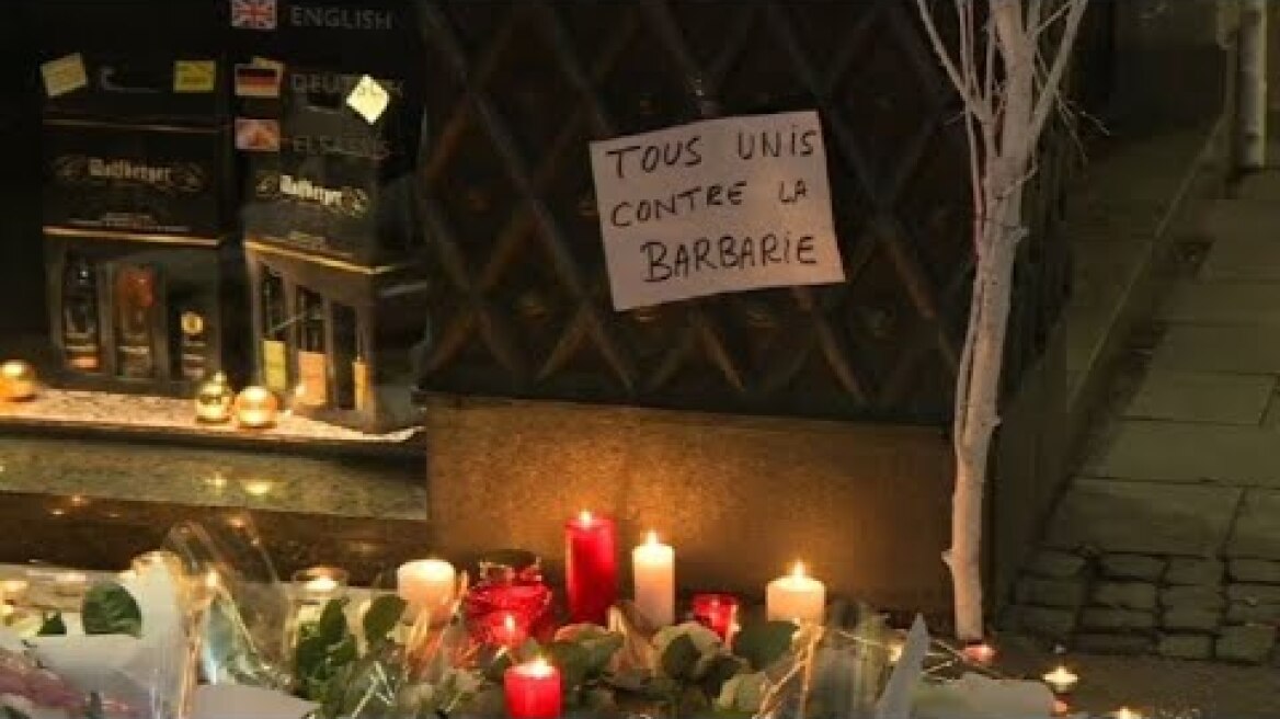 Tributes placed at scene of Strasbourg Christmas market attack