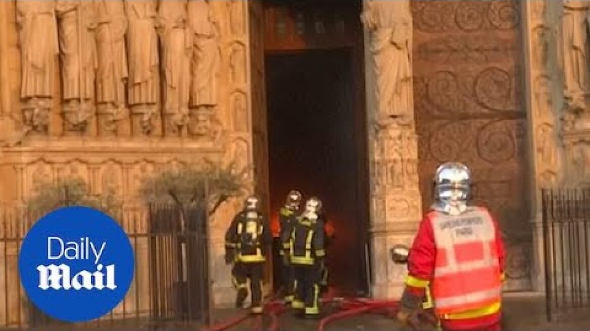 Paris fire brigade footage shows extent of Notre Dame blaze