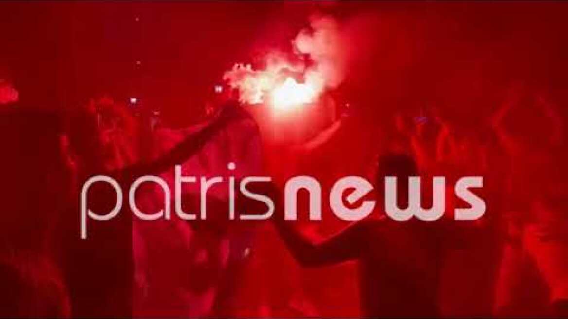 Ξέφρενοι πανηγυρισμοί Ολυμπιακών στον Πύργο