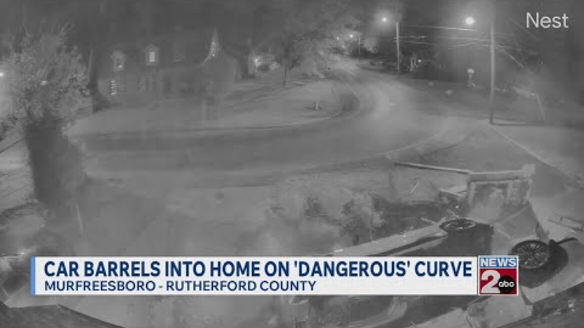 Car barrels into home on 'dangerous' curve in Murfreesboro