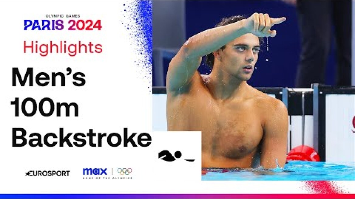 THRILLER! 🔥 | Men's Swimming 100m Backstroke Highlights | #Paris2024 #Olympics