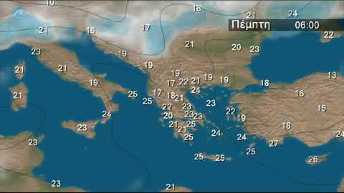 Η εβδομαδιαία πρόγνωση καιρού  από 2 Iουλίου 2019