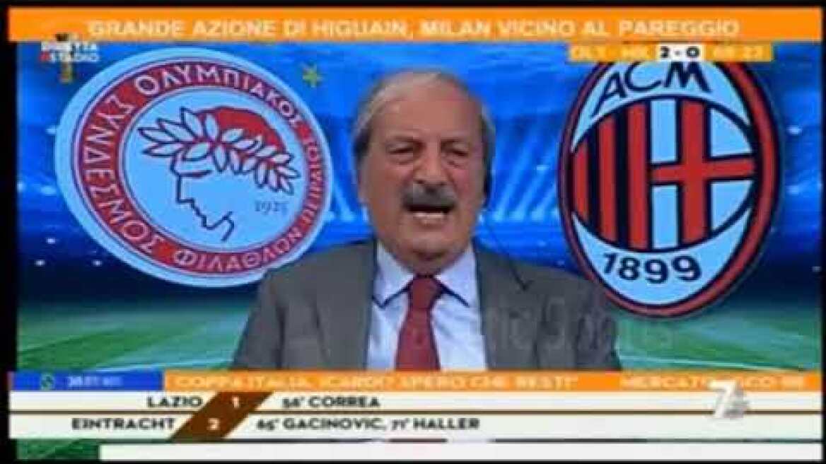 Οι απίθανες αντιδράσεις του Tiziano Crudeli στο Ολυμπιακός-Μίλαν 3-1