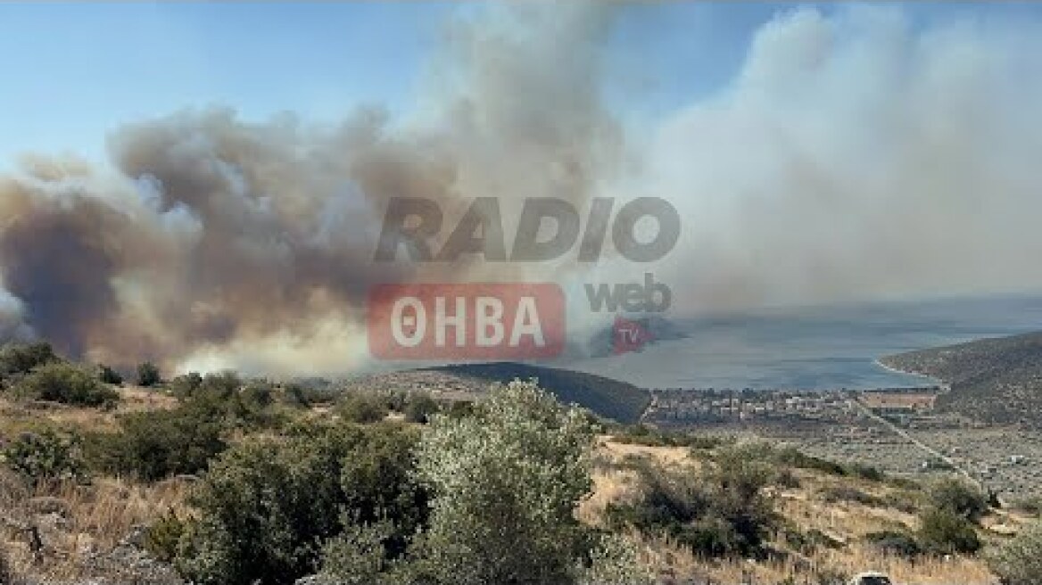 Εκτός ελέγχου η πυρκαγιά στα Χώστια -  Μήνυμα 112 για απομάκρυνση από Σαράντι