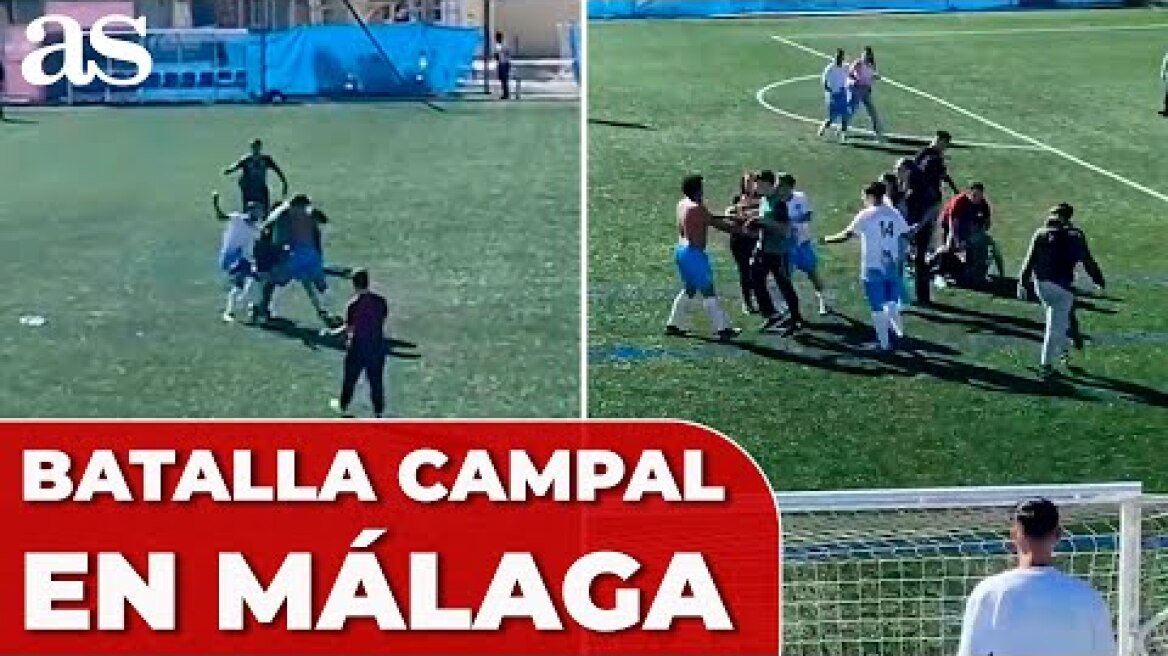 Un futbolista de Málaga PATEA LA CABEZA del entrenador rival en el suelo: LA ESCENA ES SOBRECOGEDORA