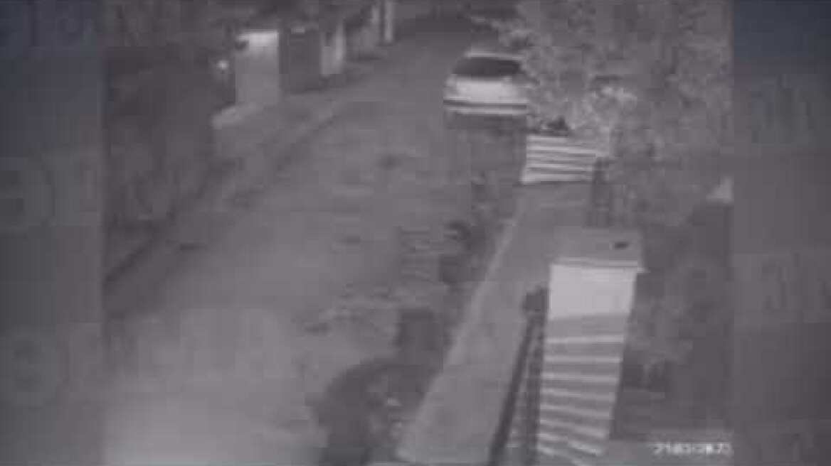 Η στιγμή που άγνωστοι γαζώνουν σπίτι στην Μάνδρα