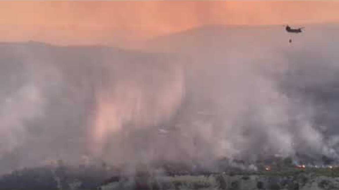 Bίντεο με πλάνα από την πυρκαγιά στο Λουτράκι