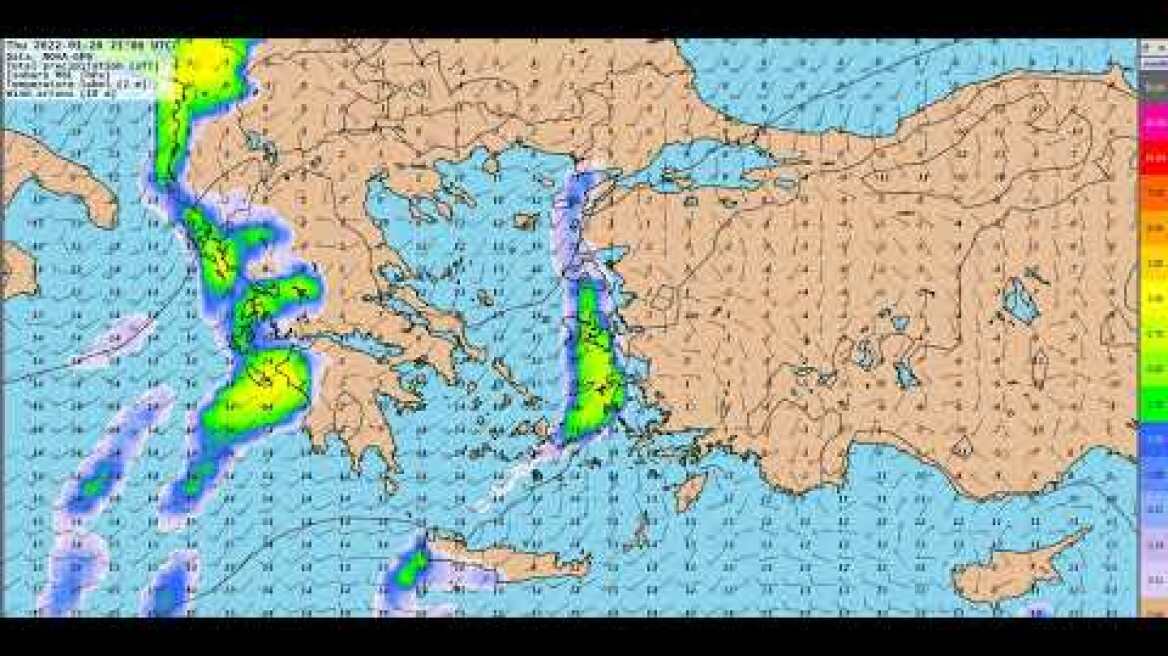 Η εβδομαδιαία πρόγνωση του καιρού 