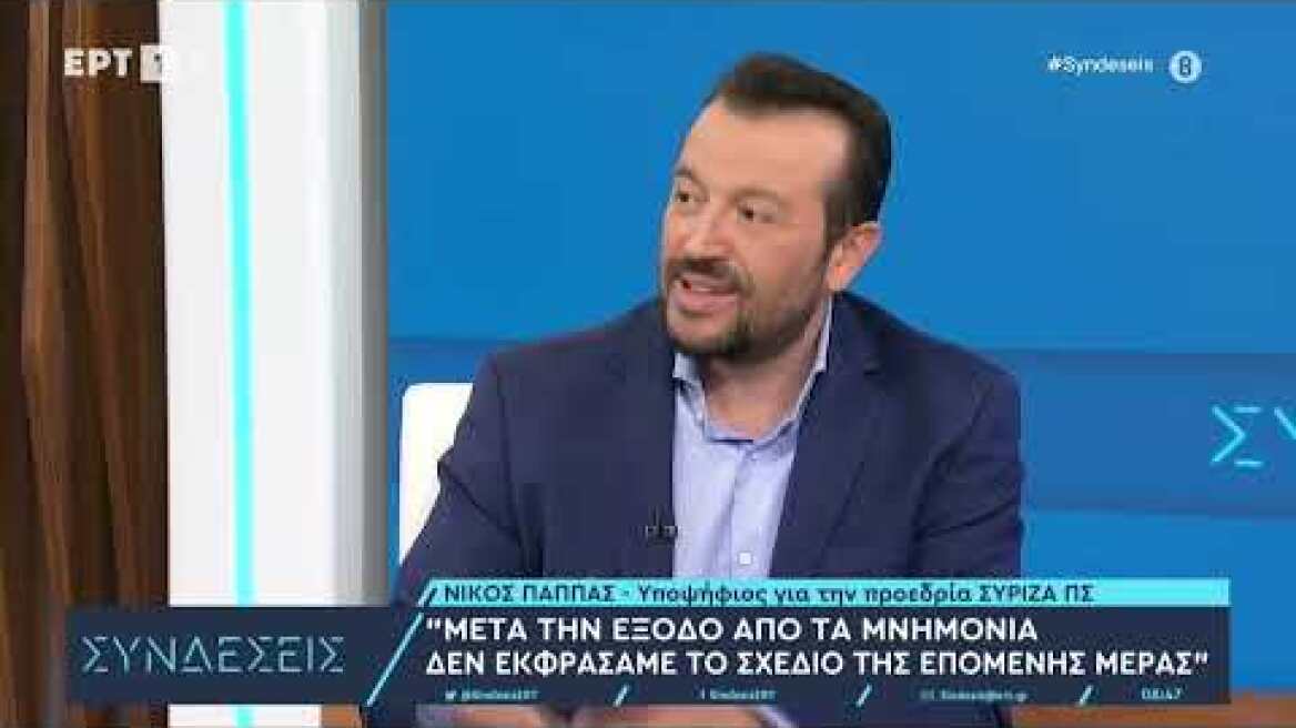 Συνέντευξη Νίκου Παππά στην εκπομπή "ΣΥΝΔΕΣΕΙΣ"  στην ΕΡΤ1 με την δημοσιογράφο Κώστα Παπαχλιμίτζο.