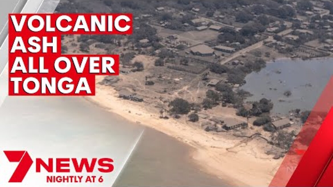 Images show volcanic ash all over Tonga after eruption and tsunami | 7NEWS