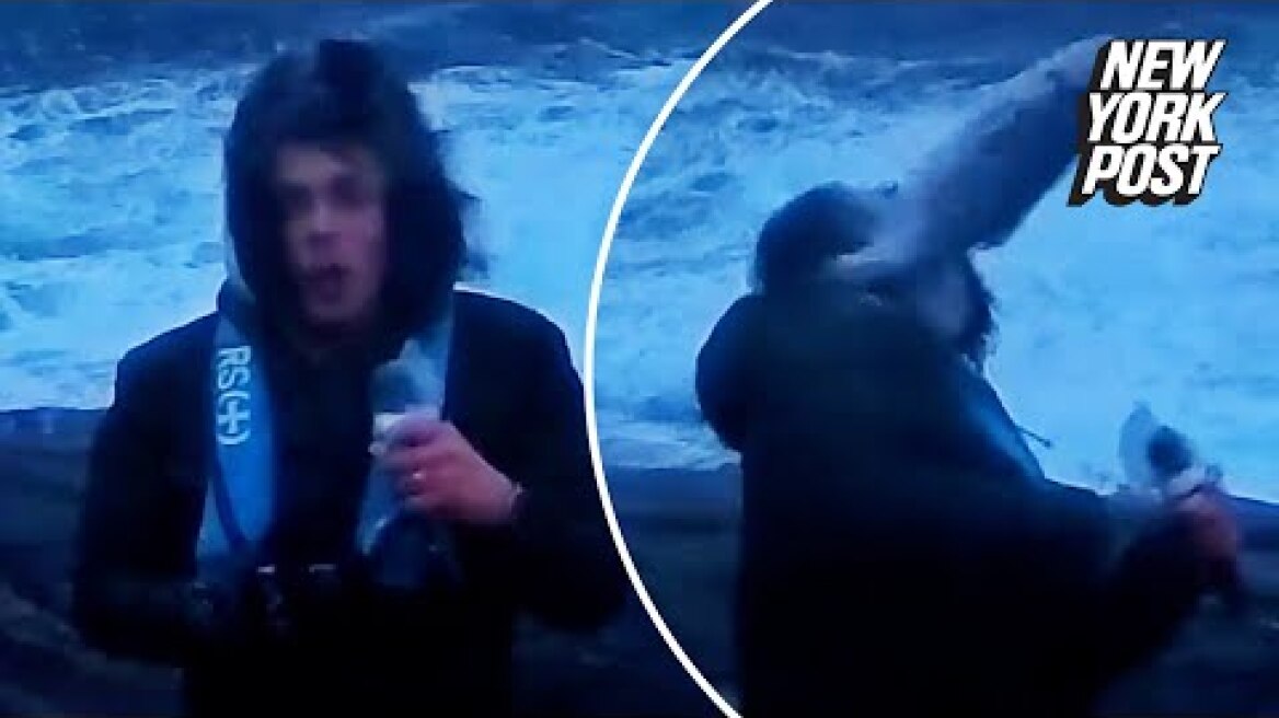 WATCH: Fish hits weatherman in the face amid Norway’s worst storm in 30 years