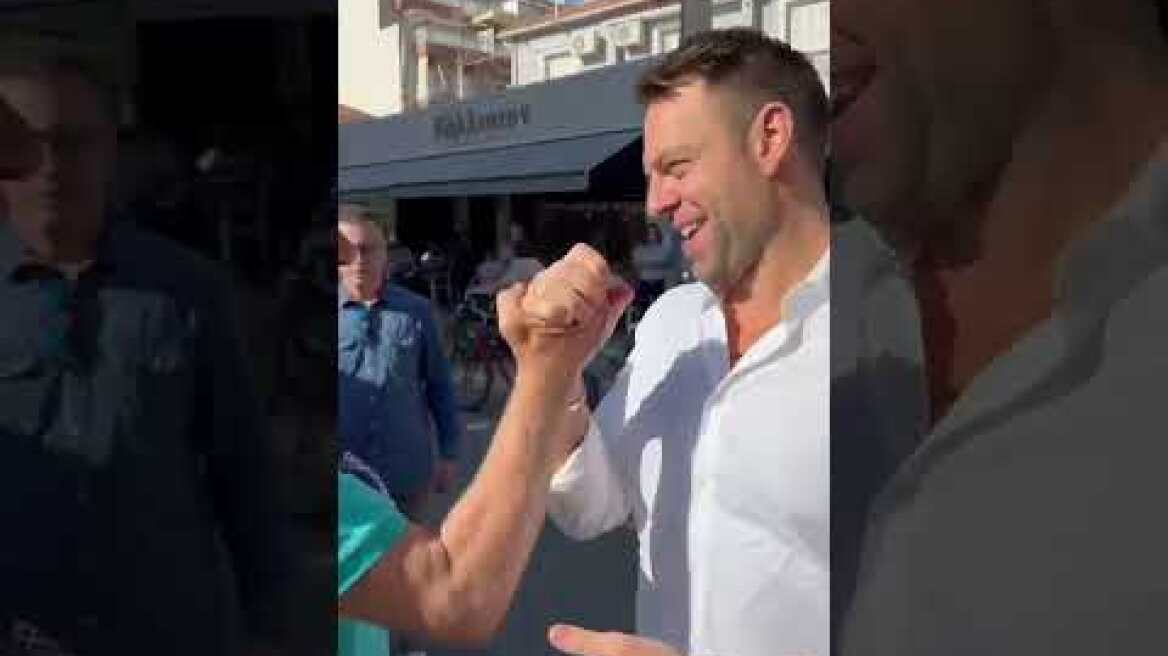 Ο Στέφανος Κασσελάκης στο Ξυλόκαστρο