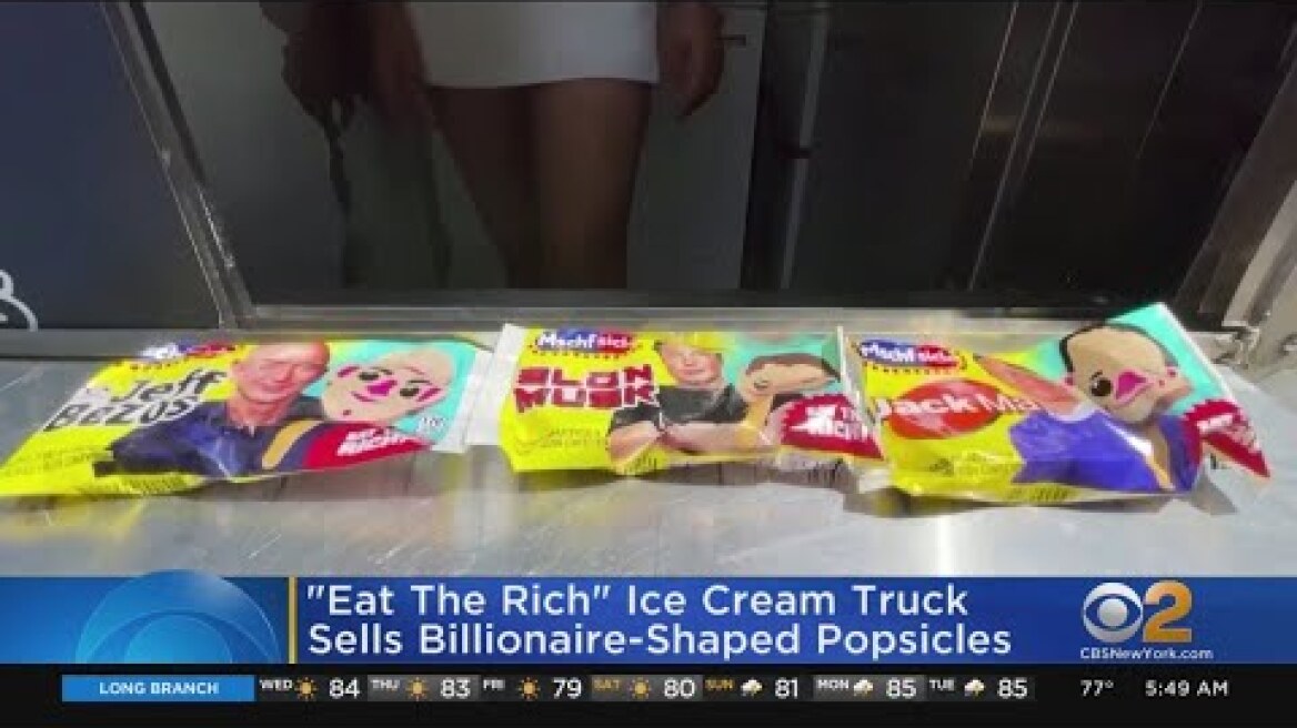 "Eat the rich" popsicles in NYC