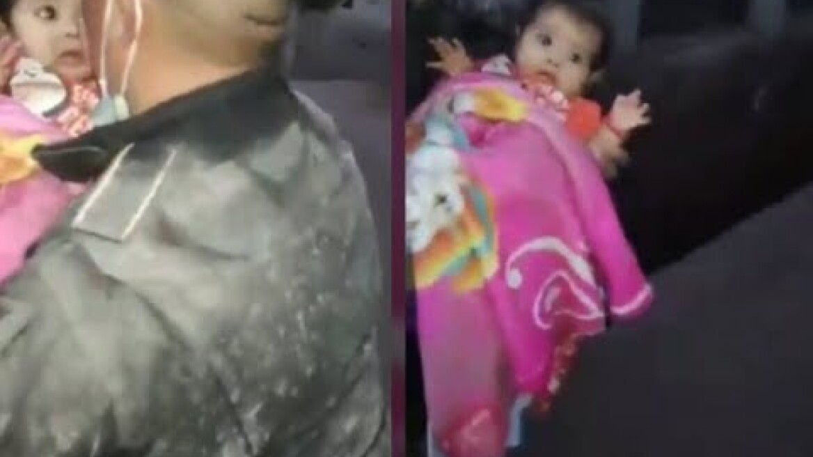 Dramatic rescue of a baby from the Guatemala Volcano eruption.