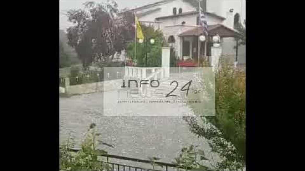 Σφοδρή χαλαζόπτωση στο Σταθμό Αγγίστας (23/06/2022)