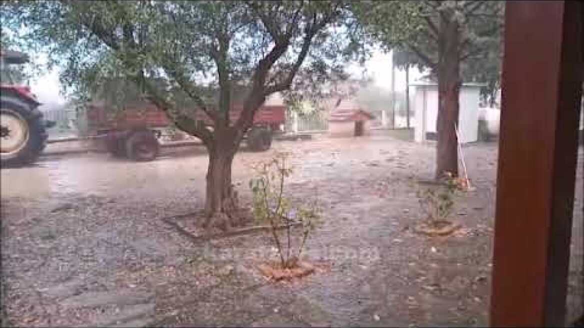 Χαλαζόπτωση στον Πενταπλάτανο Πέλλας|karatzova.com