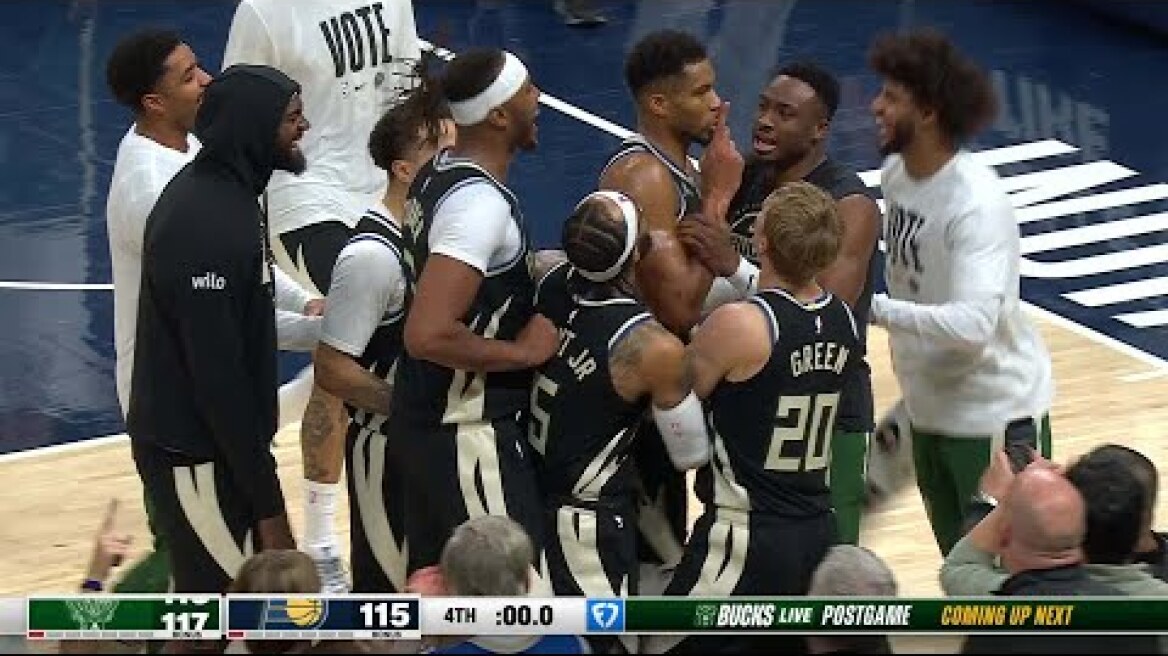 GIANNIS ANTETOKOUNMPO CALLED GAME! 🚨 #TissotBuzzerBeater