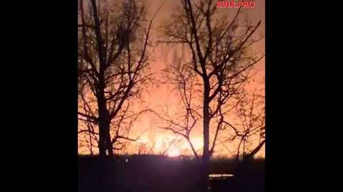 Первое видео с места взрыва газопровода на севере Литвы