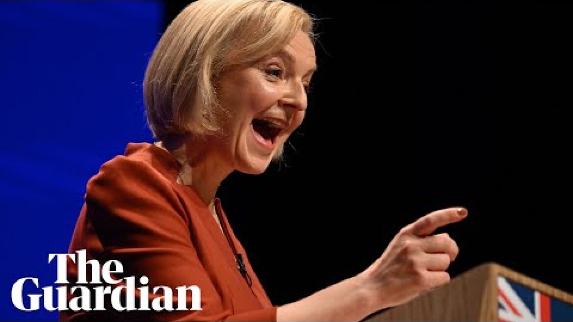 Liz Truss's 'growth, growth, growth' speech heckled by protesters