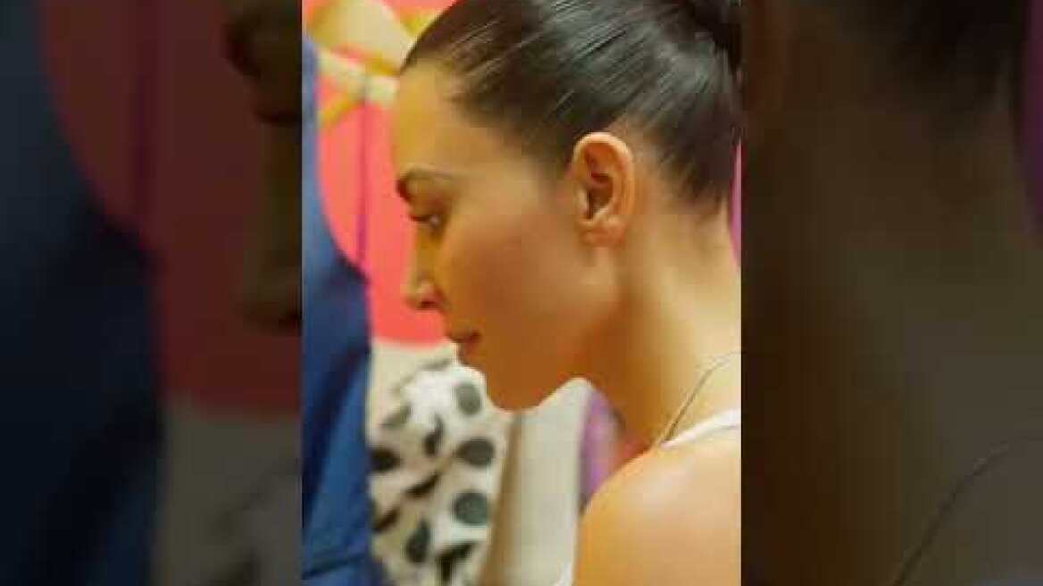 BTS of #KimKardashian as she tried on the Marilyn Monroe “Happy Birthday” dress for the #MetGala