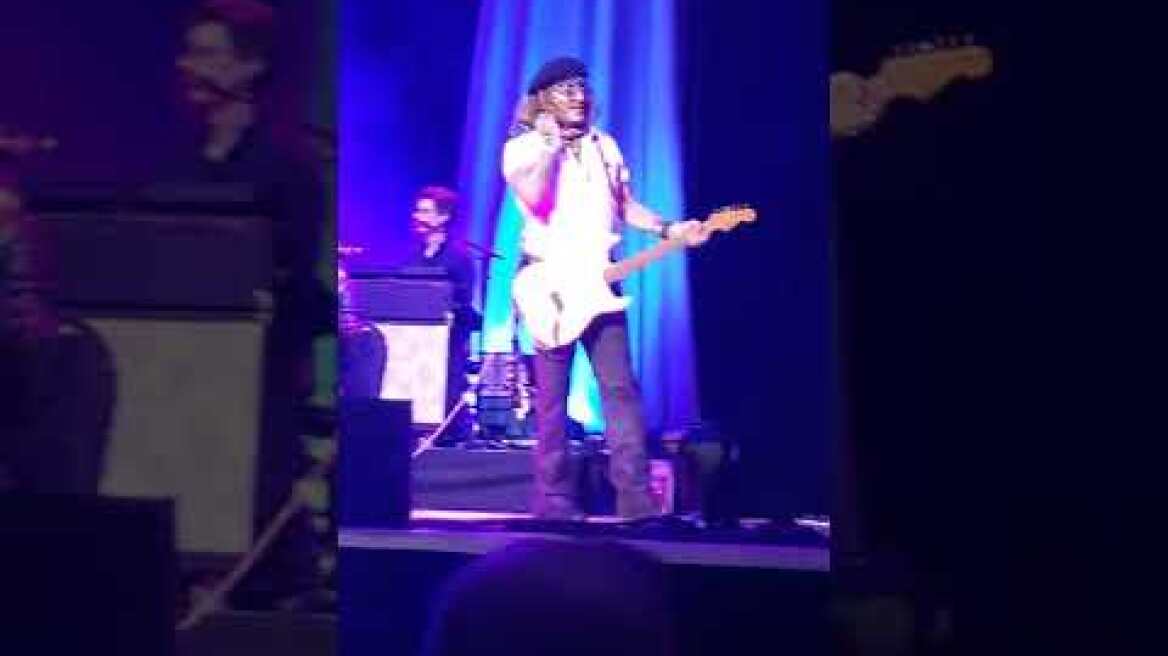 Jeff Beck and Johnny Depp playing Hendrix Little Wing at Sheffield City Hall UK 29th May 2022