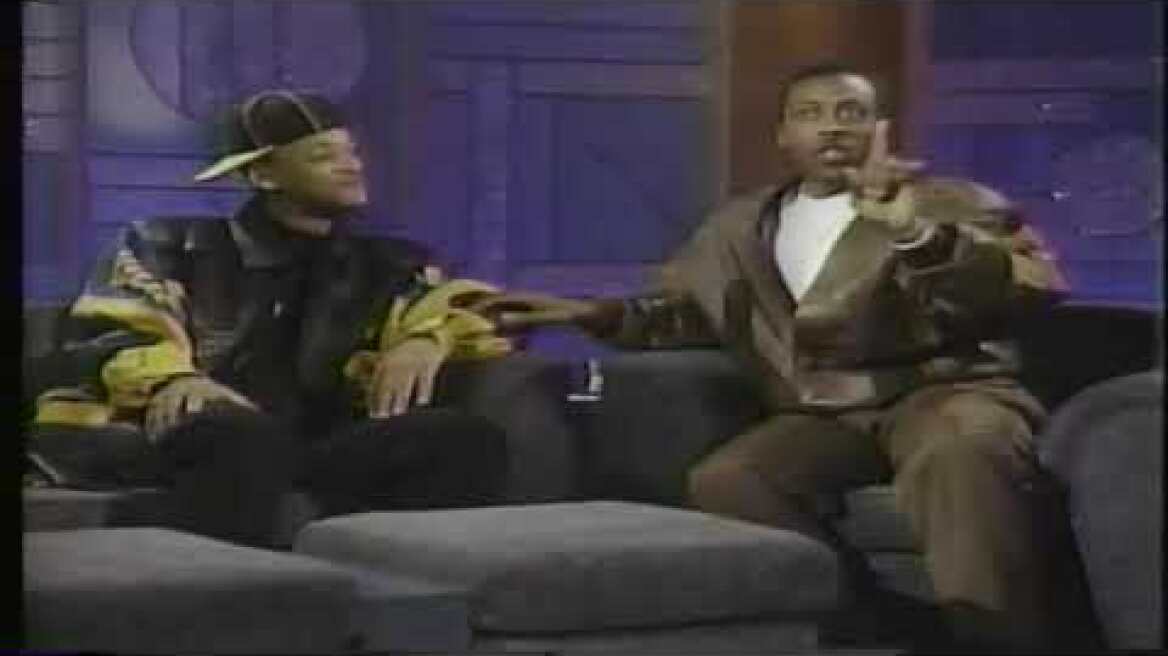 Will Smith making fun of Arsenio Hall's band member who had alopecia, and says it's "just a joke."