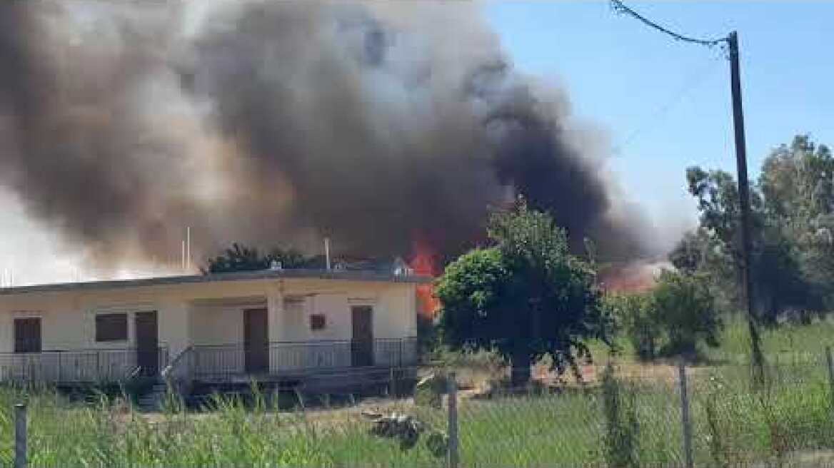 Μεσσηνία: Κοντά σε σπίτια η φωτιά της Ασπροπουλιάς