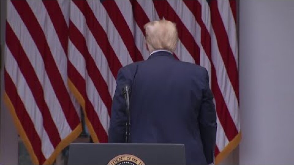 Trump angrily exits press conference after being challenged by female reporters