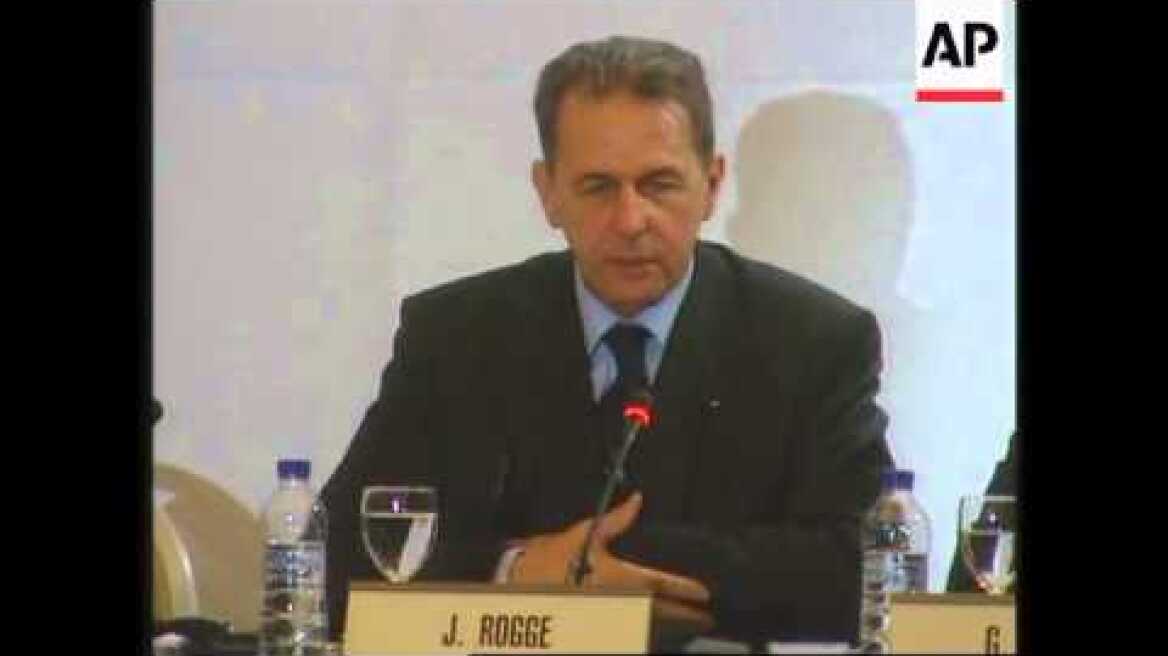 Rogge comments on Athens at end of IOC conference