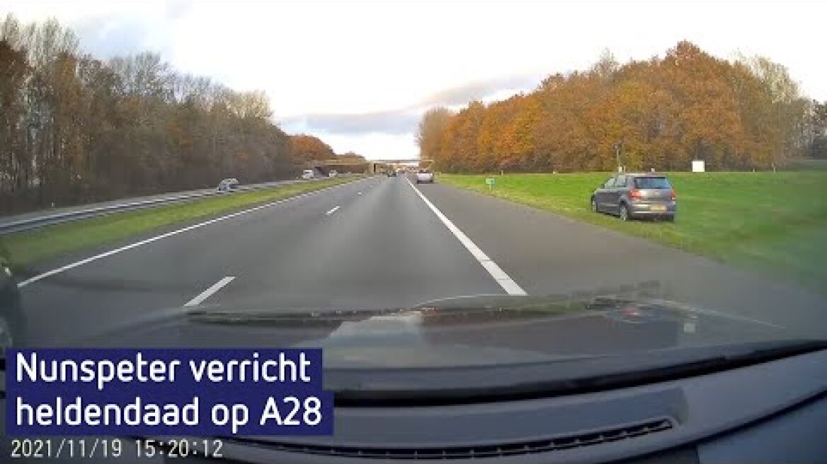 Nunspeter Henry Temmermans verricht heldendaad op A28