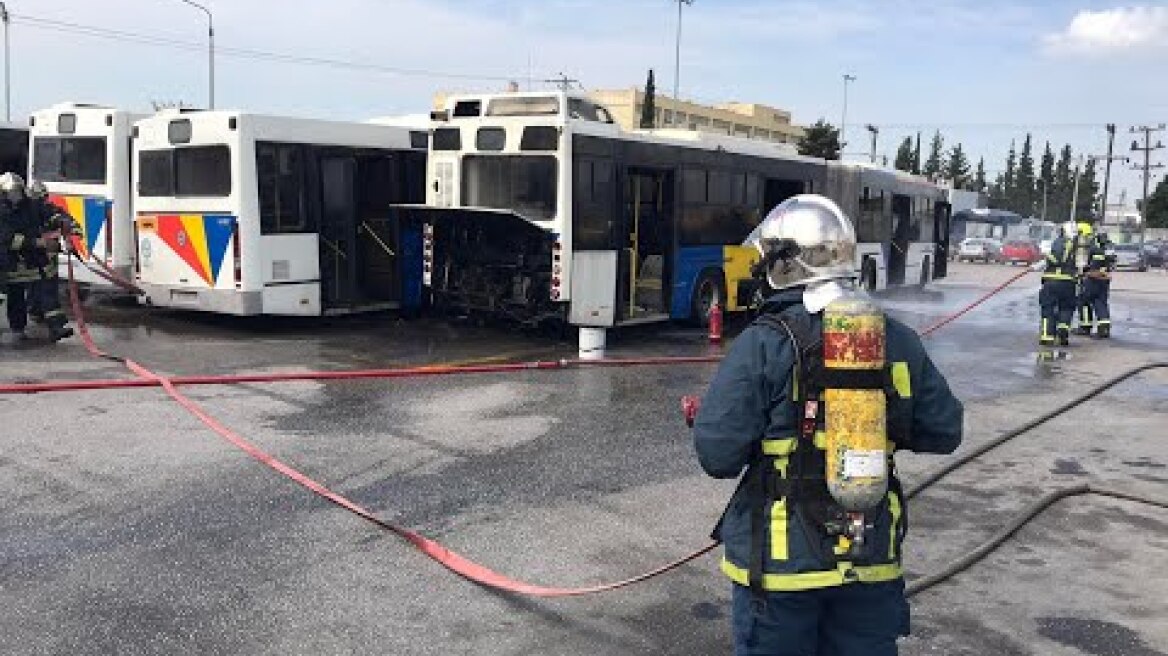 Άσκηση για φωτιά στο αμαξοστάσιο του ΟΑΣΘ στη Σταυρούπολη