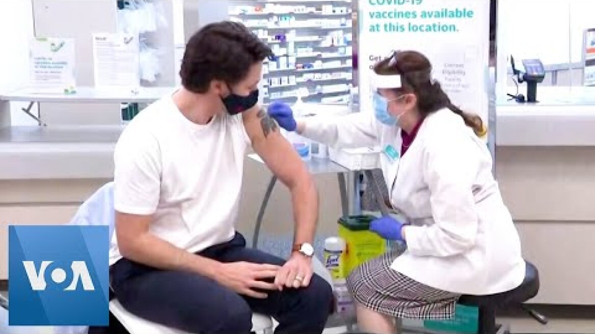 Canadian PM Trudeau Receives First Dose of AstraZeneca's COVID-19 Vaccine
