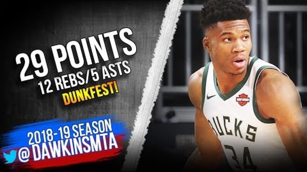 Giannis Antetokounmpo Full Highlights 2019.03.07 vs Pacers - 29-15-5! | FreeDawkins