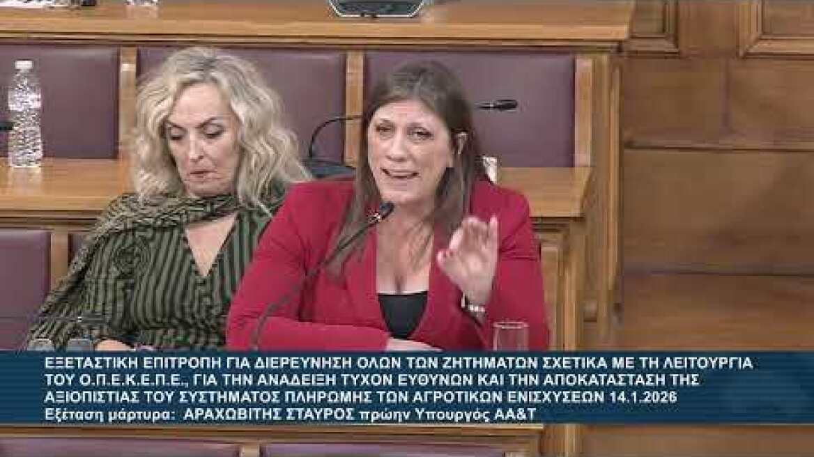 Πολιτικές και όχι ποινικές ευθύνες βλέπει ο Αραχωβίτης σε Βορίδη - Αυγενάκη για τον ΟΠΕΚΕΠΕ