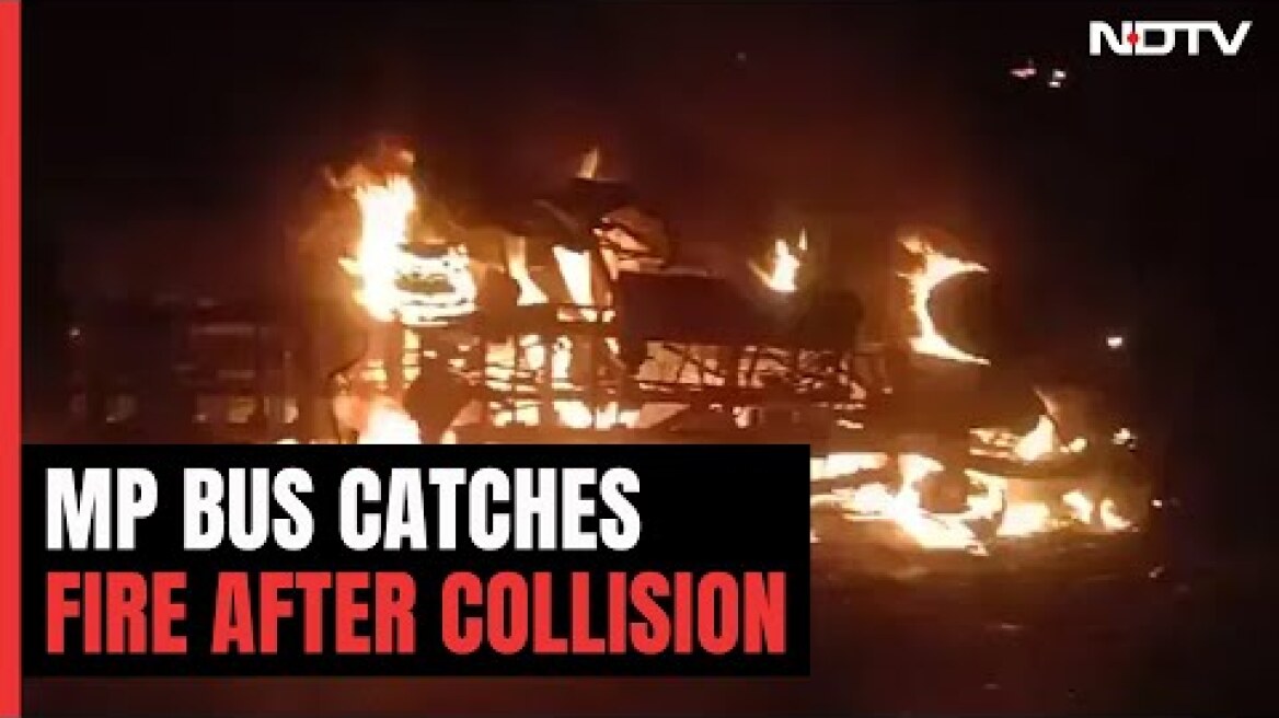 13 Killed As Bus Catches Fire After Collision With Truck In Madhya Pradesh