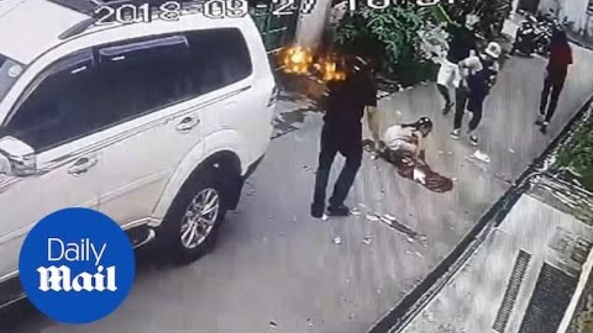 Moment eight-year-old girl TACKLES gun-wielding robbers