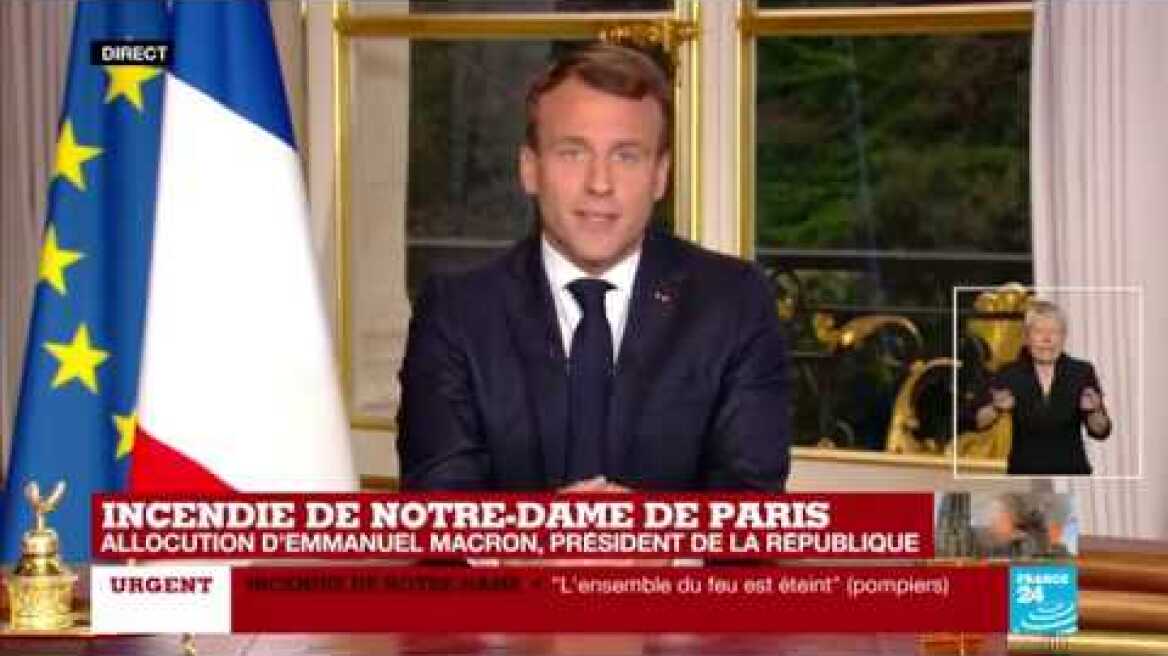 REPLAY - Allocution d'Emmanuel Macron après l'incendie de Notre-Dame de Paris
