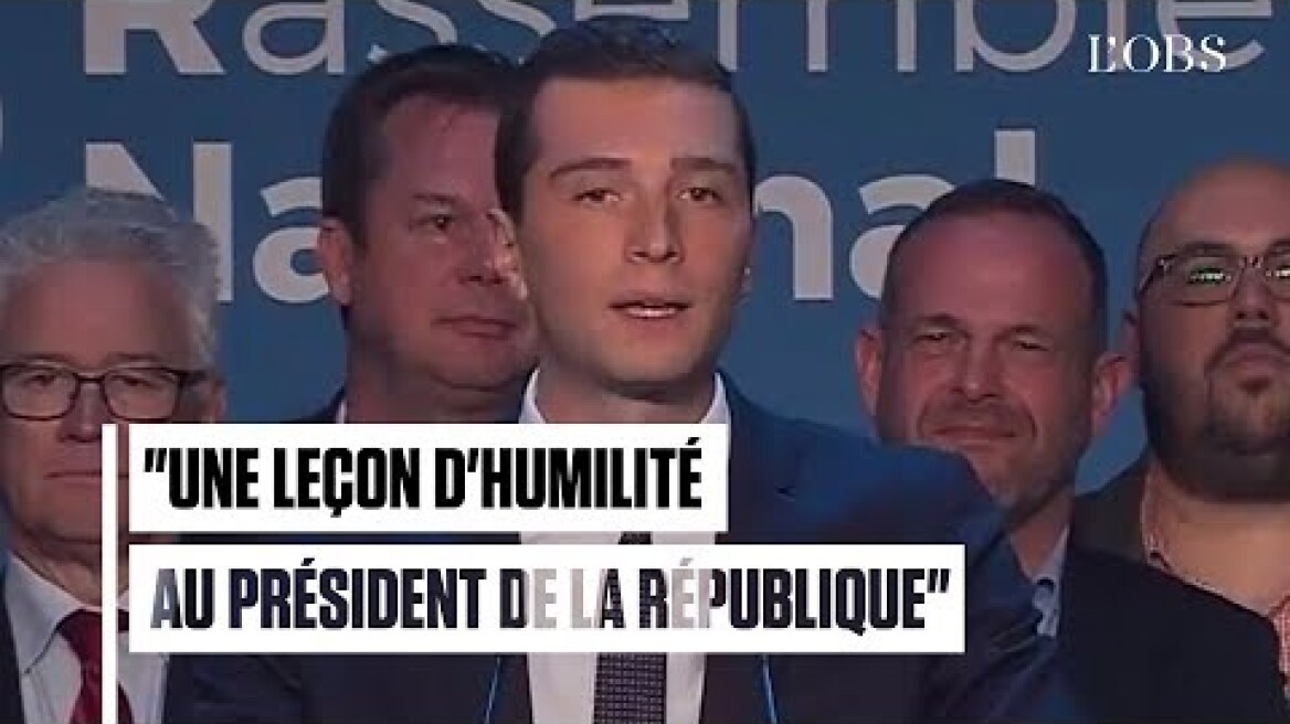 Elections européennes : la réaction de Jordan Bardella, tête de liste RN arrivée en tête