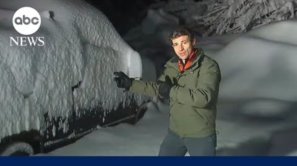 A whiteout in California’s Sierras dumps 6 feet of snow in places