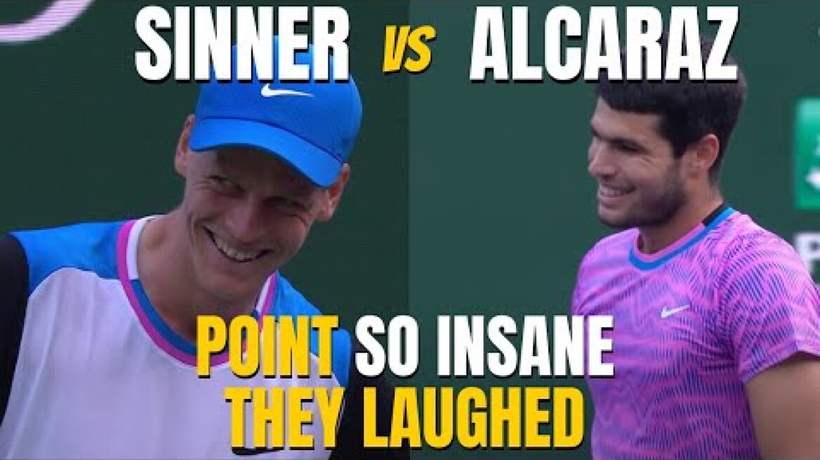 This Alcaraz - Sinner point was so ridiculous they laughed (Indian Wells 2024)