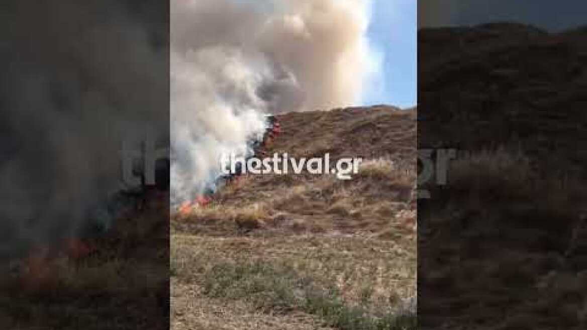 Thestival.gr Φωτιά στο φράγμα Θέρμης