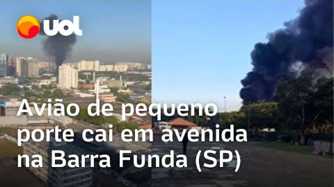 Avião cai e atinge ônibus na Marquês de São Vicente na Barra Funda, em São Paulo; vídeos do acidente