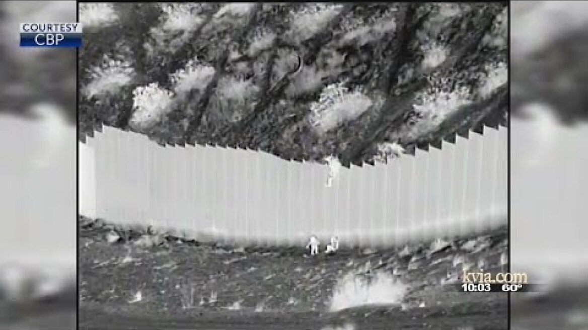 Caught on video: Young children dropped by smugglers over Santa Teresa border wall into ...