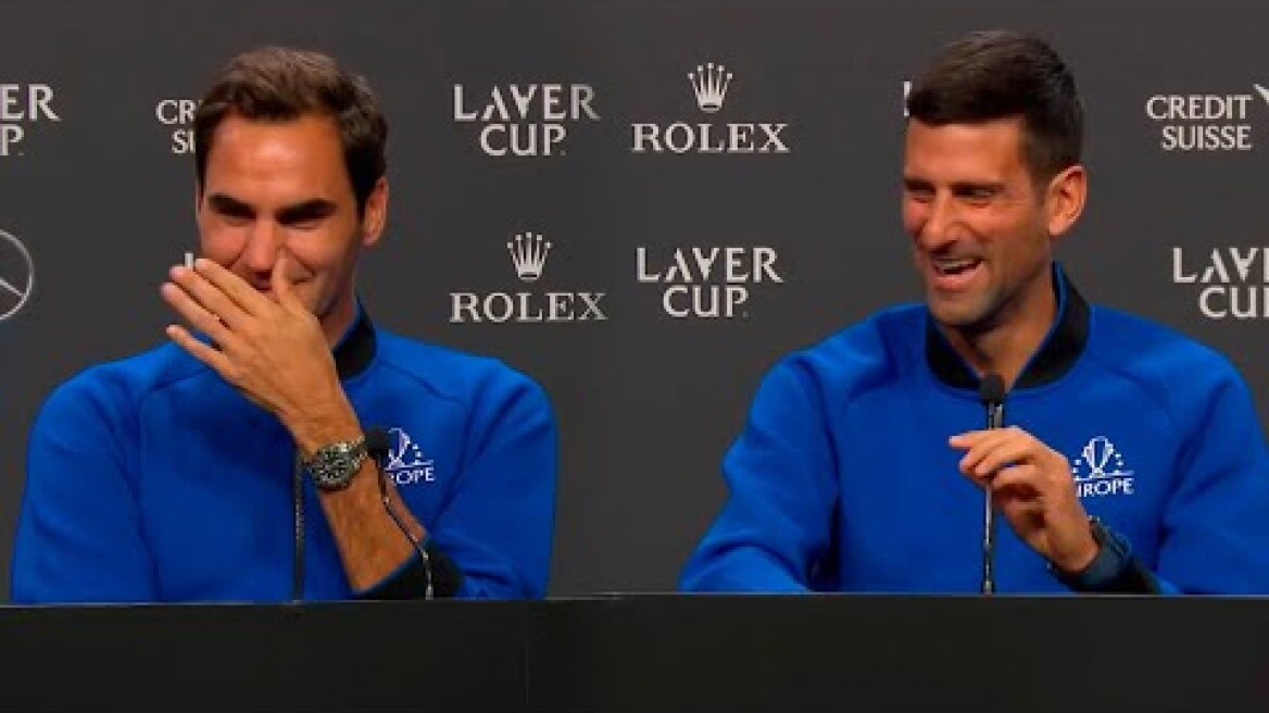Federer and Djokovic Funny Moment "What about Wimbledon 2019?" - Laver Cup 2022