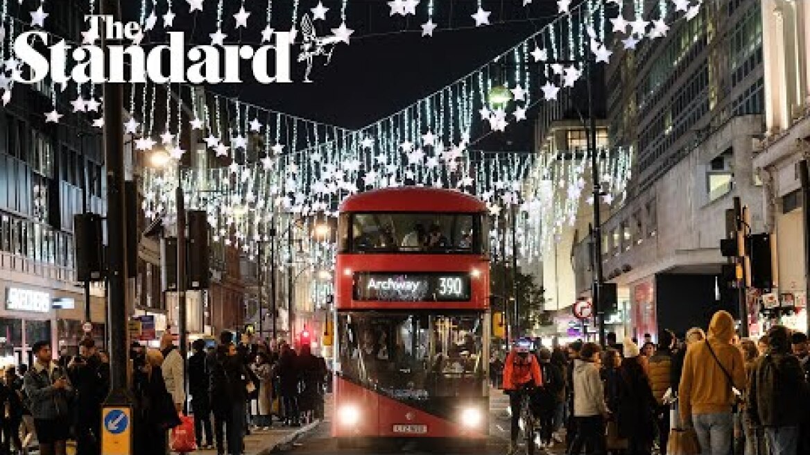Oxford Street switches on dazzling display of Christmas lights