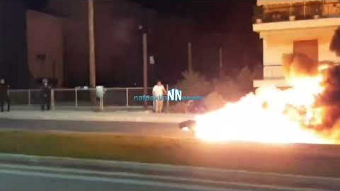 Πάτρα εικόνες που κόβουν την ανάσα… Δίκυκλο πήρε φωτιά- Σοβαρό τροχαίο στην Νέα Εθνική Οδό.