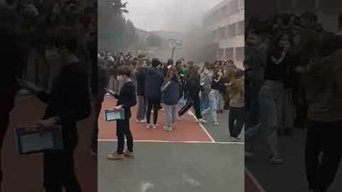 Bίντεο μαθητών από τη φωτιά στο 3ο ΓΕΛ Κοζάνης 1